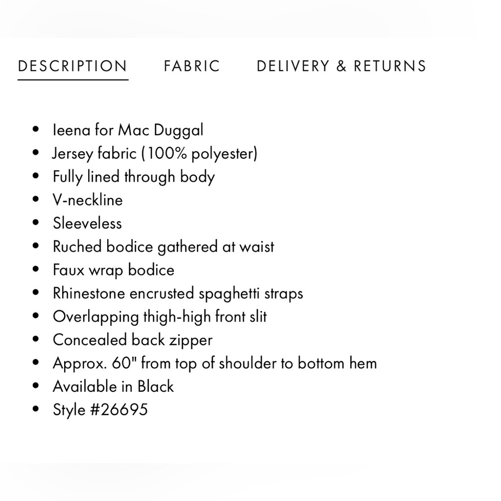 NWT IEENA FOR MAC DUGGAL SZ 2 BLACK Faux Wrap With Open Wrap Dress ##26695 - Picture 10 of 11